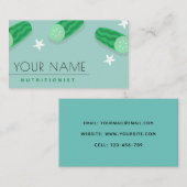 Dietitian Nutritionist Food Industry Cute Cucumber Visitekaartje (Voorkant / Achterkant)
