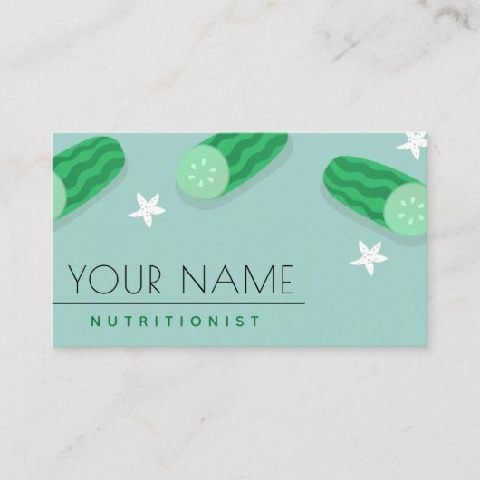 Dietitian Nutritionist Food Industry Cute Cucumber Visitekaartje (Voorkant)