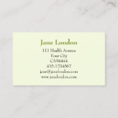 Dietitian Nutritionist Green Heart Visitekaartje (Achterkant)