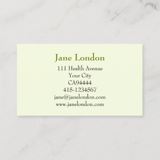 Dietitian Nutritionist Green Heart Visitekaartje (Achterkant)