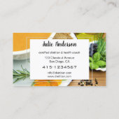 Dietitian Nutritionist Health Coach Visitekaartje (Achterkant)