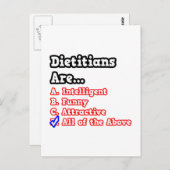 Dietitian Quiz... Joke Briefkaart (Voorkant / Achterkant)