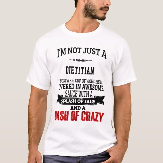 Dietitian T-Shirt Gift/Cadeau, Funny Quote (Voorkant)