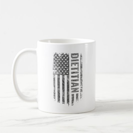 Dietitian USA Flag Distressed design Koffiemok (Links)