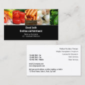 Diëtititische groentetopcollage op zwart visitekaartje (Voorkant / Achterkant)