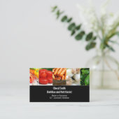 Diëtititische groentetopcollage op zwart visitekaartje (Staand voorkant)