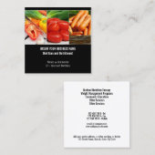 Diëtititische groentetopcollage op zwarte SQUARE Vierkante Visitekaartje (Voorkant / Achterkant)