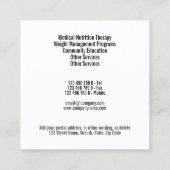 Diëtititische groentetopcollage op zwarte SQUARE Vierkante Visitekaartje (Achterkant)