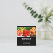 Diëtititische groentetopcollage op zwarte SQUARE Vierkante Visitekaartje (Staand voorkant)