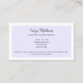 Diëtitititiaanse voedingskunstenaar foto's raster  visitekaartje (Achterkant)