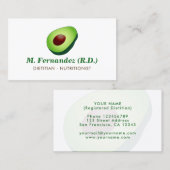 Dietitititian nutritionist avocado logo visitekaar visitekaartje (Voorkant / Achterkant)