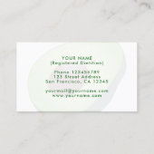 Dietitititian nutritionist avocado logo visitekaar visitekaartje (Achterkant)