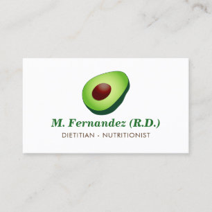 Dietitititian nutritionist avocado logo visitekaar visitekaartje