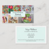 Diëtitititieten fotoraster collage blauwgroen visitekaartje (Voorkant / Achterkant)