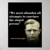 Dietrich Bonhoeffer citaat over de domme mensen Poster (Voorkant)