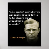 Dietrich Bonhoeffer citaat over de grootste fout Poster (Voorkant)
