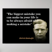 Dietrich Bonhoeffer citaat over de grootste fout Poster (Voorkant)