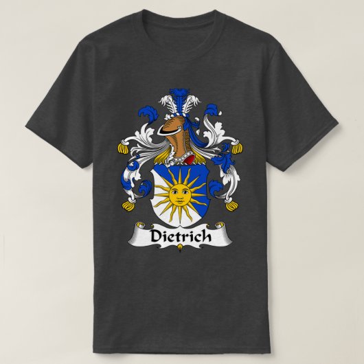 Dietrich Coat of Arms Family Crest T-shirt (Design voorkant)
