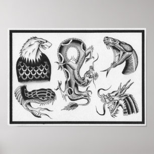 Dietzel Tattoo Flash Poster