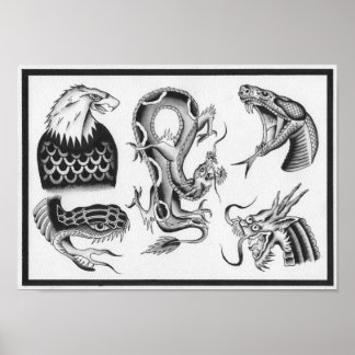 Dietzel  Tattoo Flash Poster