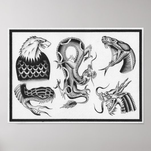 Dietzel Tattoo Flash Poster (Voorkant)