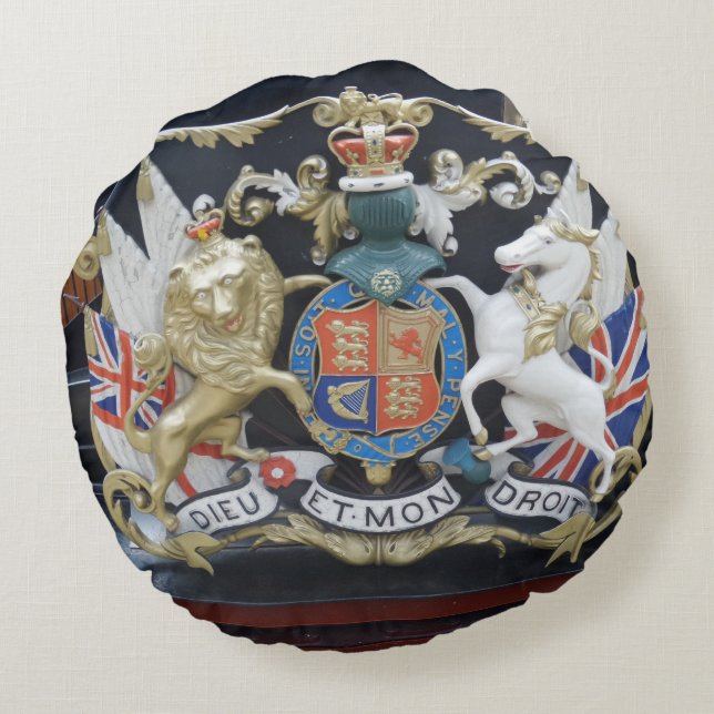 Dieu Et. Mon Droit Round Pillow Rond Kussen (Achterkant)