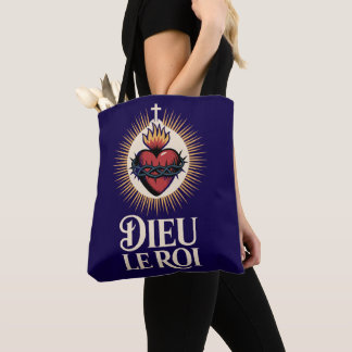 Dieu Le Roi Katholieke Monarchist Heilig Hart Bood Tote Bag