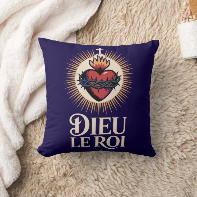 Dieu Le Roi Katholieke Monarchist Heilig Hart Kussen (Deken)