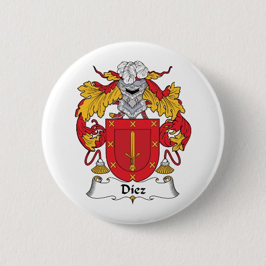 Diez Family Crest Ronde Button 5,7 Cm (Voorkant)