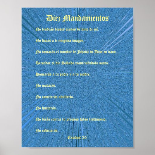 Diez Mandamientos - Aerosol Azul Poster 2 (Voorkant)