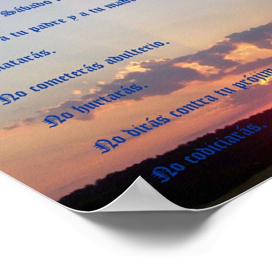 Diez Mandamientos - Puesta de sol Poster (Hoek)