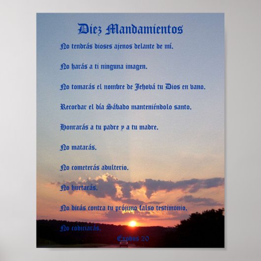 Diez Mandamientos - Puesta de sol Poster (Voorkant)