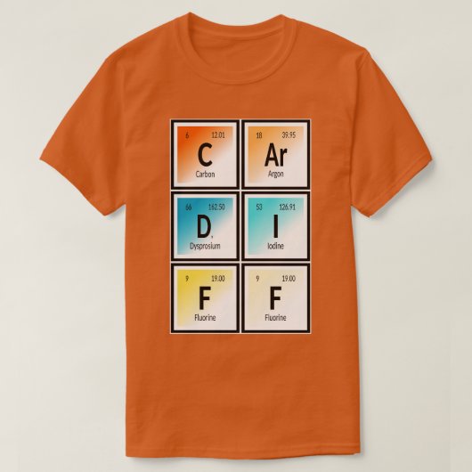 diff tabel van elementen 1 t-shirt (Design voorkant)