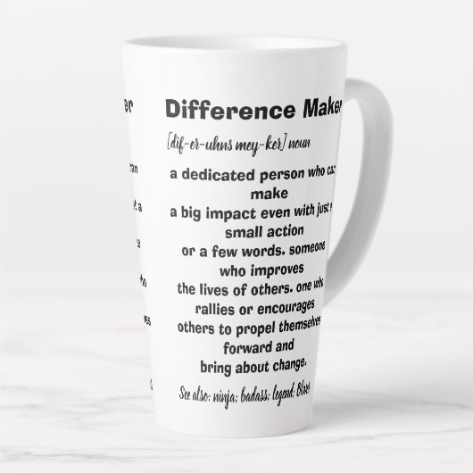 Difference Maker Definition Inspirerend Latte Mok (Rechterhoek)