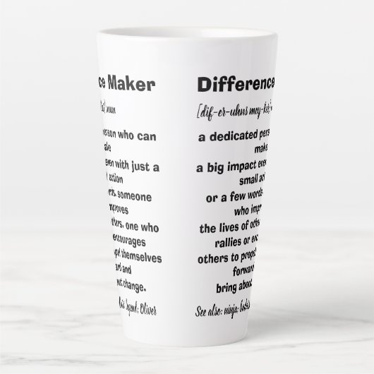Difference Maker Definition Inspirerend Latte Mok (Voorkant)