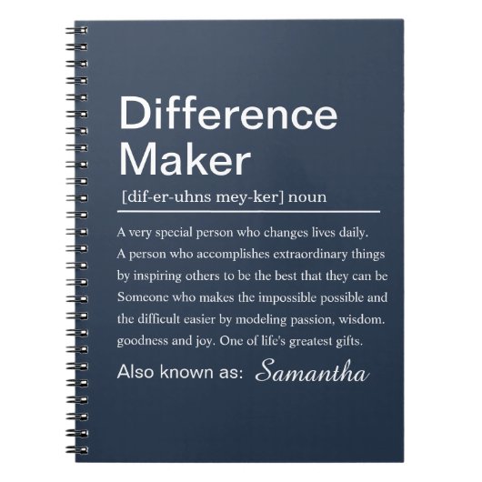 Difference Maker Definition Notitieboek (Voorkant)