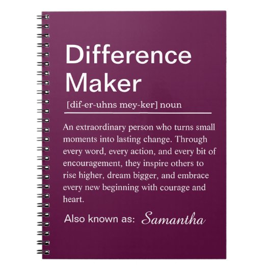 Difference Maker Definition Notitieboek (Voorkant)