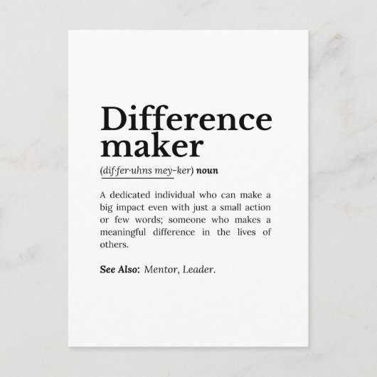 Difference Maker – Inspirerend offerte Briefkaart (Voorkant)
