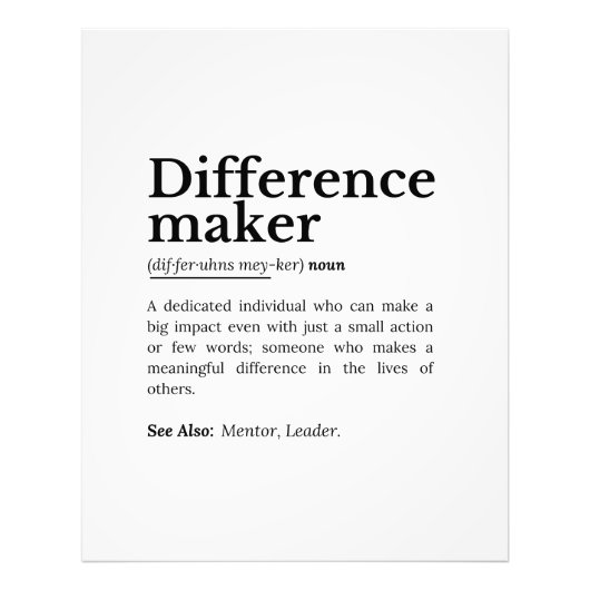 Difference Maker – Inspirerend offerte Foto Afdruk (Voorkant)