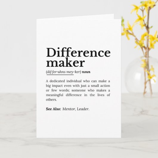 Difference Maker – Inspirerend offerte Kaart (Gele Bloem)