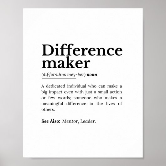 Difference Maker – Inspirerend offerte Poster (Voorkant)
