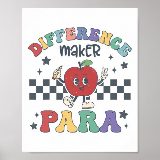 Difference Maker Para Teacher Paraprofessional Par Poster (Voorkant)
