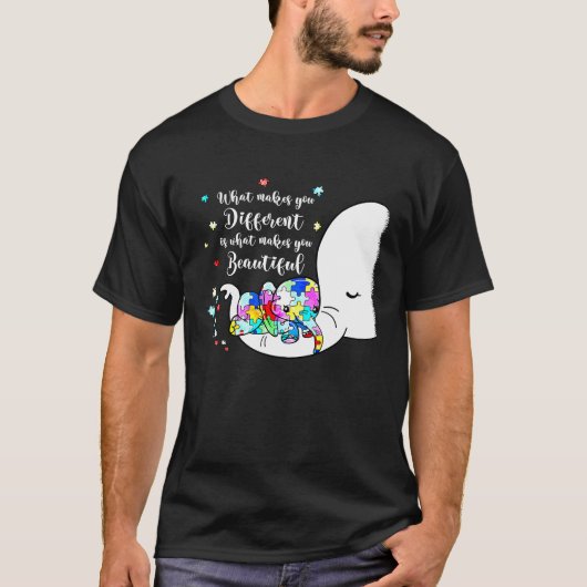 Different Beautiful Autism Awareness Puzzle Piece  T-shirt (Voorkant)