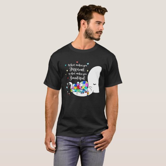 Different Beautiful Autism Awareness Puzzle Piece  T-shirt (Voorkant volledig)