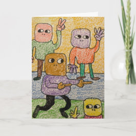 Different Color People Joyeux Anniversaire Card Kaart