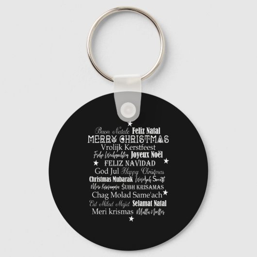 Different Languages Of Merry Christmas T Shirt  Sleutelhanger (Voorkant)