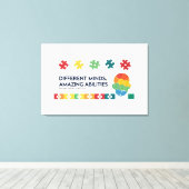 Different Minds Amazing Abilities Awareness Art Canvas Afdruk (Insitu (Houten vloer))