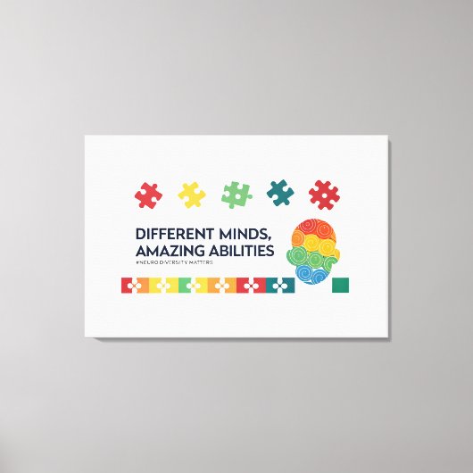 Different Minds Amazing Abilities Awareness Art Canvas Afdruk (Voorkant)