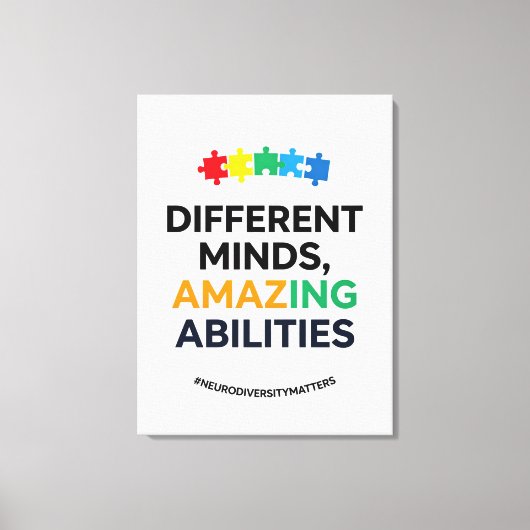 Different Minds Amazing Abilities Awareness Art Canvas Afdruk (Voorkant)
