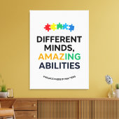 Different Minds Amazing Abilities Awareness Art Canvas Afdruk (Insitu (Woonkamer))